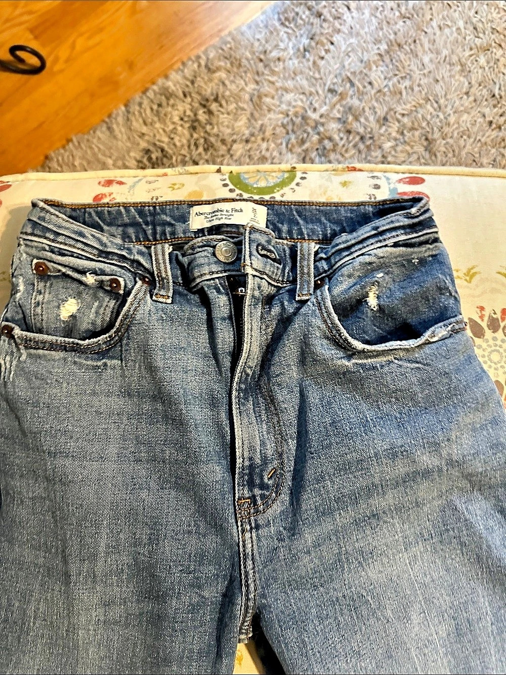 Abercrombie & Fitch The Ankle Straight Ultra High Rise Jeans Blue Waist 26
